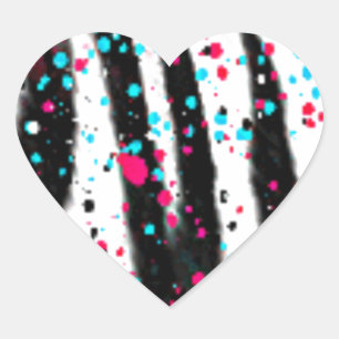Sticker Cœur Zèbre