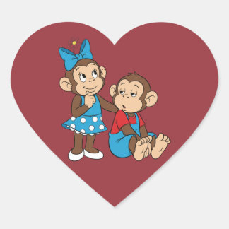 Sticker Cœur Zina et Mimo : Amour et indifférence