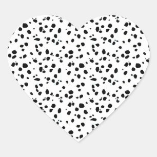 Sticker Cœur Zones dalmatiennes, Impression dalmate, Fourrure d