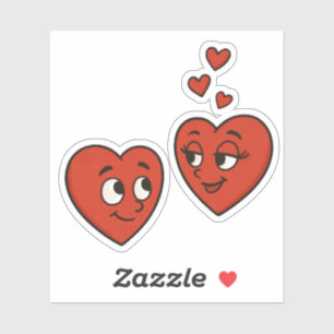 Sticker Coeurs adorables du dessin animé