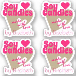 Sticker Coeurs beiges roses modernes fabriqués avec Chande