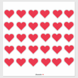 Sticker Coeurs d'amour rouges