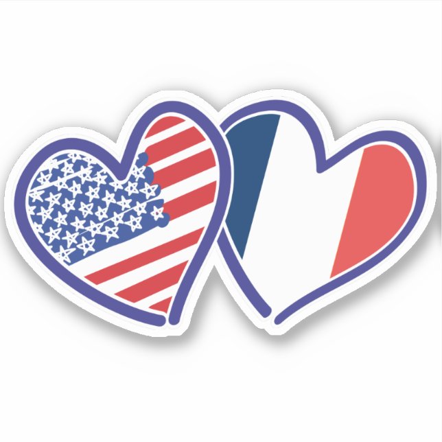 Sticker Coeurs de France des États-Unis (Devant)