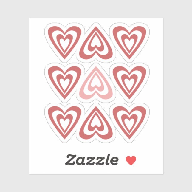 Sticker Cœurs de la Saint-Valentin Mignons – Conception d' (Feuille)