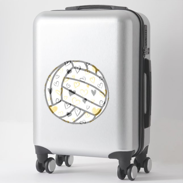 Sticker Coeurs de volleyball Vinyl Decal (Sur valise)