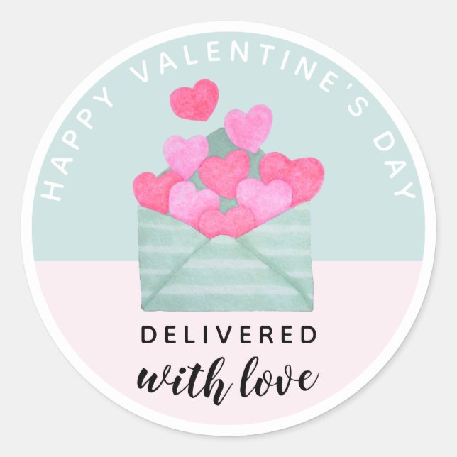 Sticker Coeurs Enveloppe Saint-Valentin (Devant)