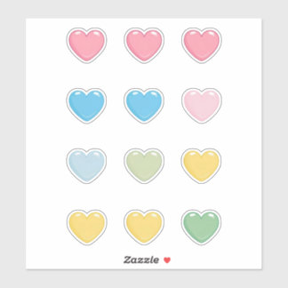 Sticker Coeurs pastel