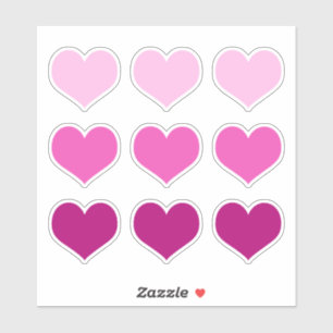 Sticker Coeurs roses Aimer Romance Valentines Jour Jeu de 