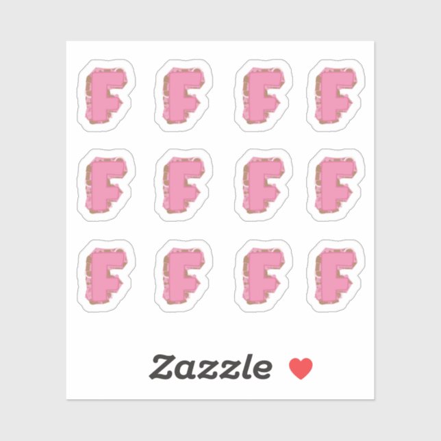 Sticker Coffee Letter F: Monogram Initial Sheet (Feuille)