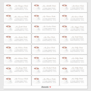 Sticker Coffee Love Est Brûler Fête des mariées Adresse d'
