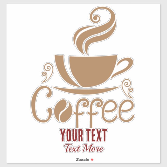Sticker Coffee Lover Design – Minimal Coffee Cup Graphic (Feuille)
