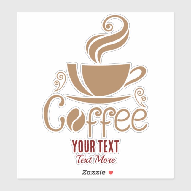 Sticker Coffee Lover Design – Minimal Coffee Cup Graphic (Feuille)