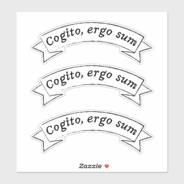 Sticker Cogito, ergo sum - Je pense donc je suis (Feuille)