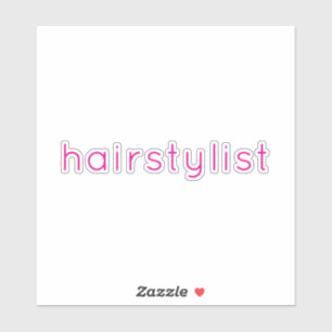 Sticker Coiffeuse Coiffeur Salon de beauté rose Mariage