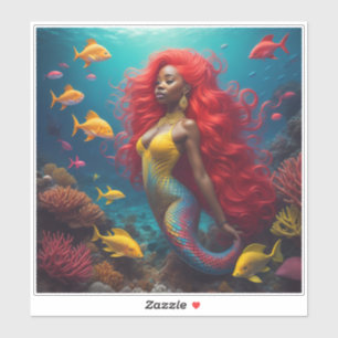 Sticker Coiffure orange de la sirène noire