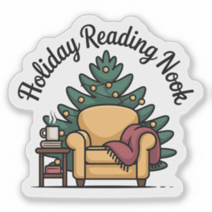 Sticker Coin de lecture des Fêtes de Noël Cosy