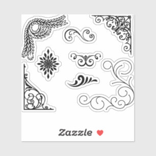 Sticker coin-floraison-cadre de défilement