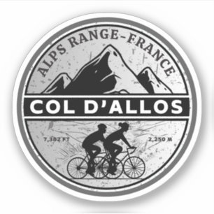 Sticker Col d'Allos, Alpes françaises tour à vélo