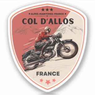 Sticker Col d'Allos, circuit moto français dans les Alpes