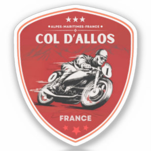 Sticker Col d'Allos, circuit moto français dans les Alpes