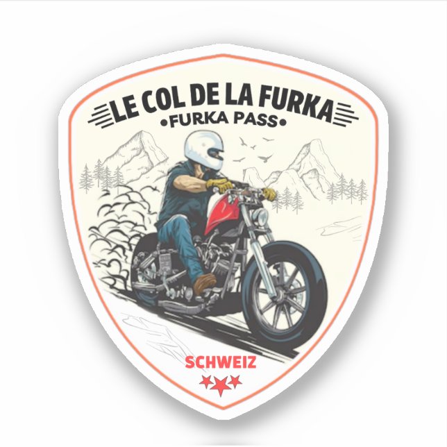 Sticker col de furka - route du col de la suisse motobik (Devant)
