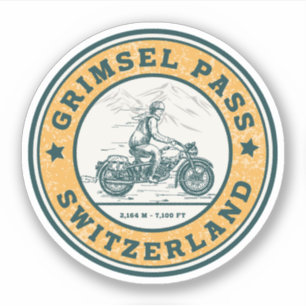 Sticker Col de Grimsel circuit moto dans les Alpes suisses