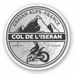 Sticker Col de l’Iseran français Alpes motobike tour