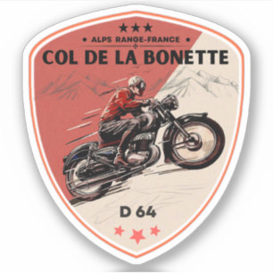 Sticker Col de la Bonette Alpes françaises circuit moto