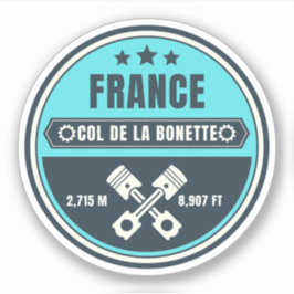 Sticker Col de la Bonette français Alpes motobike tour