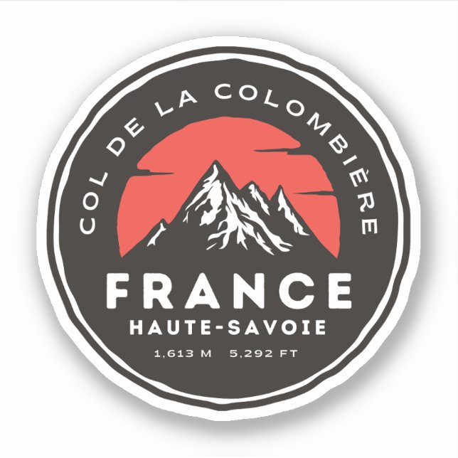Sticker col de la colombiere, alpes françaises (Devant)