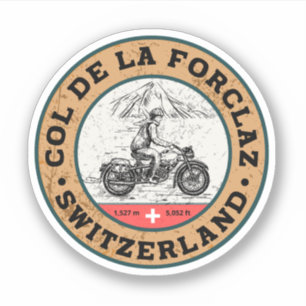 Sticker Col de la Forclaz alpes suisses cadeaux moto