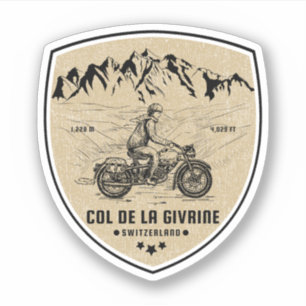 Sticker Col de la Givrine circuit moto dans les Alpes suis