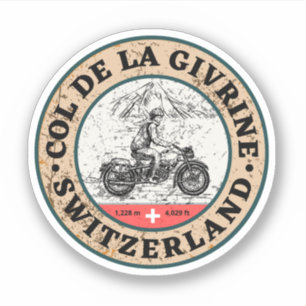 Sticker Col de la Givrine moto suisse–alpes Cadeaux