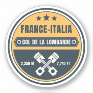 Sticker Col de la Lombarde Alpes françaises circuit moto