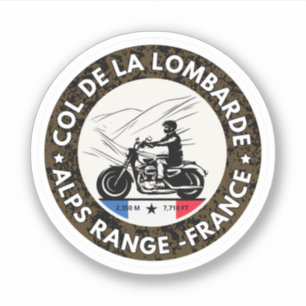 Sticker Col de la Lombarde Alpes françaises circuit moto c