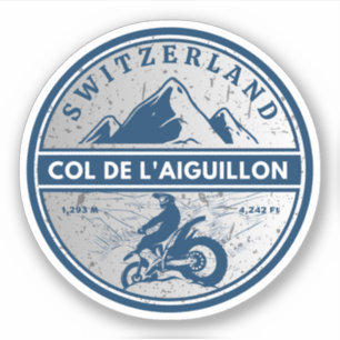 Sticker Col de l'Aiguillon alpes suisses cadeaux moto