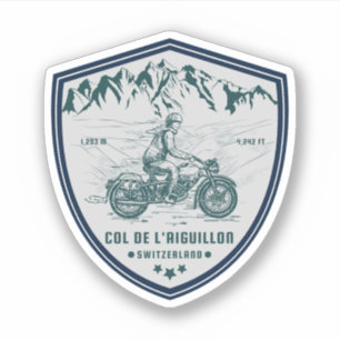 Sticker Col de l'Aiguillon circuit moto dans les Alpes sui
