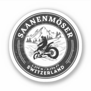 Sticker Col de Saanenmöser circuit moto dans les Alpes sui