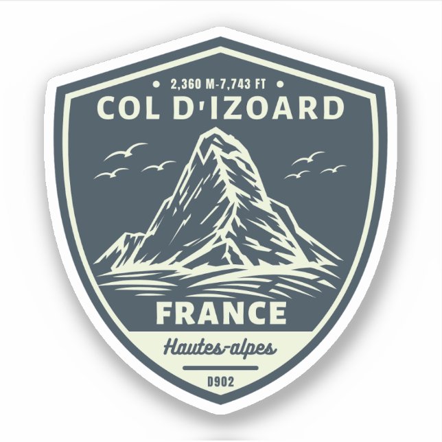 Sticker Col d'Izoard D 902 Massif du Queyras (Devant)