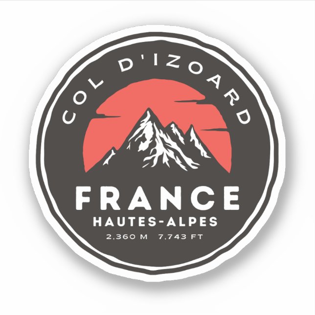Sticker Col d'Izoard D 902 Massif du Queyras (Devant)