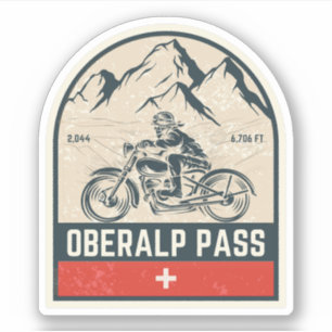 Sticker Col d'Oberalp circuit moto dans les Alpes suisses