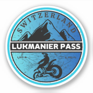 Sticker Col du Lukmanier circuit moto dans les Alpes suiss