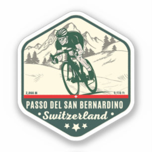 Sticker Col du San Bernardino à moto apls suisses