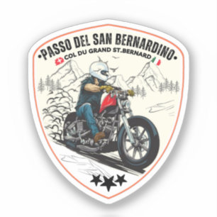 Sticker Col du San Bernardino en moto suisse apls