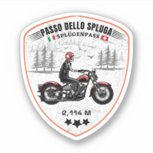 Sticker Col du Splügen montagnes italiennes suisses moto