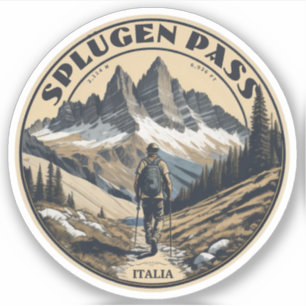 Sticker Col du Splügen passage alpin Alpes lépontines