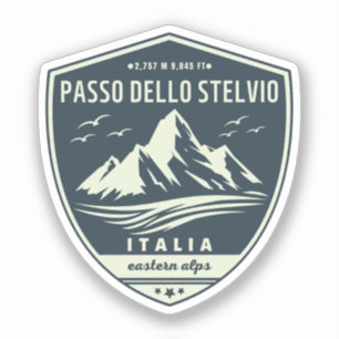 Sticker col du Stelvio - Stelvio Pass Alpes italiennes