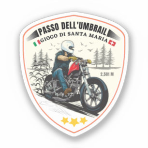 Sticker col du Umbrail frontière Italie-Suisse alpes