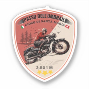 Sticker col du Umbrail frontière Italie-Suisse alpes