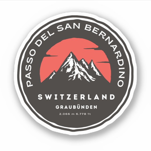 Sticker Col San Bernardino dans les plaids suisses moto (Devant)